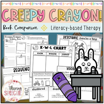 Preview of Creepy Crayon Speech and Language Therapy Book Companion