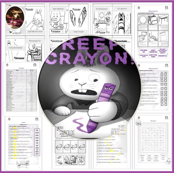 Preview of Halloween Creepy Crayon 13 pages workbook (vocabulary/comprehension/grammar etc)