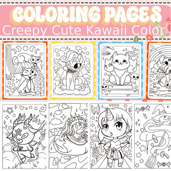 Creepy Cute Kawaii Coloring Pages by Lear for fun | TPT