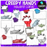 Creepy Hands Holding Cards Clip Art Set {Educlips Clipart}