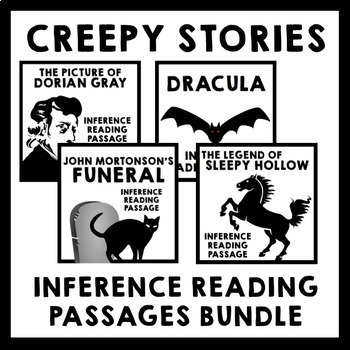 Preview of Creepy Stories Inference Reading Passage Bundle + Freebie