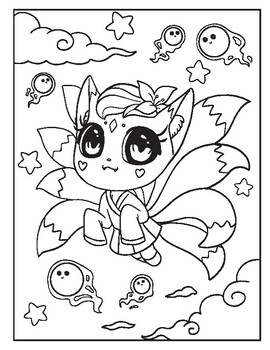 Creepy Cute Kawaii Coloring Pages for Kids, Printable Coloring Pages for  Kids
