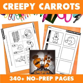 Preview of Creepy Carrots Book Activities - Aaron Reynolds Read-Aloud Literacy Worksheets