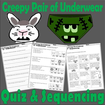 Preview of Creepy Pair of Underwear Halloween Reading Quiz Tests Story Sequencing