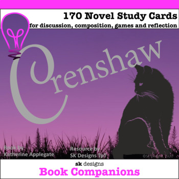 Preview of Crenshaw Novel Study Cards for Classroom Home and Distance Learning