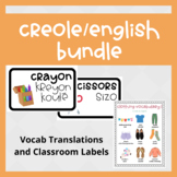 Creole/English Vocab, Translations, Class Labels, Workshee