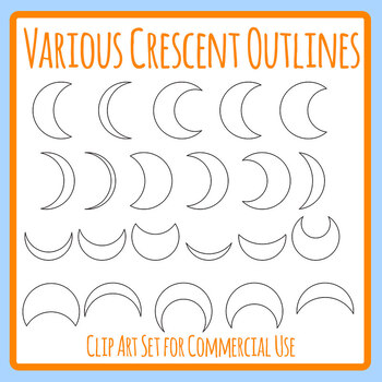 Crescent Moon Outline Clipart