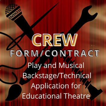 Preview of Crew Application / Contract - Extra-Curricular Theatre Arts Play and/or Musical