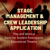 Crew Leadership Application - Extra-Curricular Theatre Art