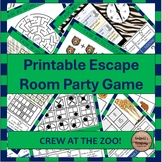 Crew at the Zoo! Printable Escape Room Party Game
