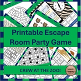 Crew at the Zoo! Printable Escape Room Party Game for Kids