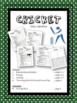 Preview of Cricket Mini-Unit Plan for Physical Education