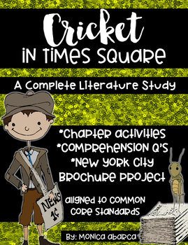 Preview of Cricket in Times Square Chapter Activities AND Comprehension Questions