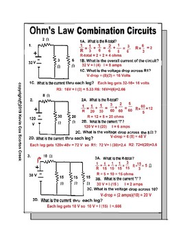 Cricuits Combination Circuits Series And Parallel Worksheet Tpt