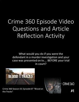 Preview of Crime 360 Video Questions & Reaction Article for Forensics!  Great SUB plan!