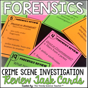 Preview of Crime Scene Investigation Review Task Cards
