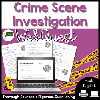Preview of Crime Scene Investigation WebQuest | High School Forensics