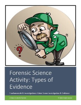 Preview of Crime Scene Investigation Worksheet: Types of Evidence