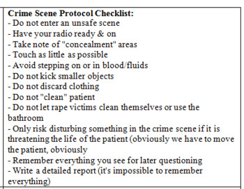 Preview of Crime Scene Protocol Cheat Sheet
