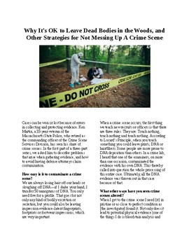 Preview of Crime and Forensics - How to not mess up a crime scene (no prep/sub plans)