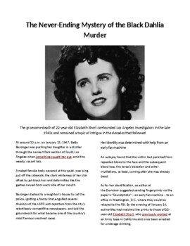 Preview of Crime and Psychology: The Mystery of The Black Dahlia Murder