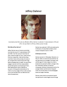 profile essay on jeffrey dahmer