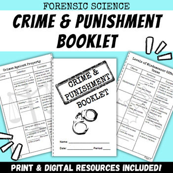 Preview of Crime and Punishment Criminal Justice foldable Booklet (Forensic Science)