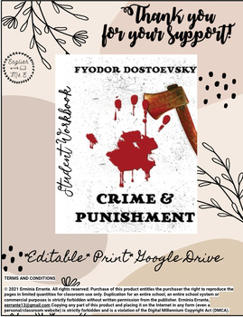 Preview of Crime and Punishment Student Workbook with final project