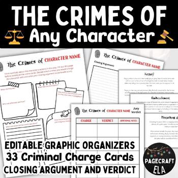Preview of Crimes of Any Character | Criminal Charges Task Cards | Student Jury