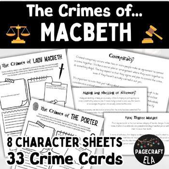 Preview of Crimes of Macbeth | Criminal Charges Task Cards | Student Jury