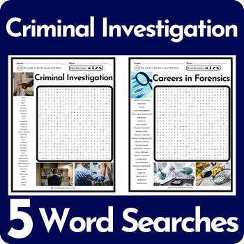 Preview of Criminal Investigation Word Search Puzzle BUNDLE