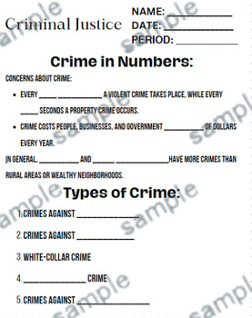 Preview of Criminal Justice Guided Notes