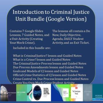 Preview of Criminal Justice I Full Curriculum with Exams - Google Version - 82 Items total