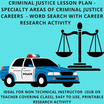 Preview of Criminal Justice Lesson Plans - Specialty Areas of Criminal Justice Careers