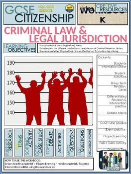 Preview of Criminal Law (UK) Work Booklet of Student Activities and Worksheets