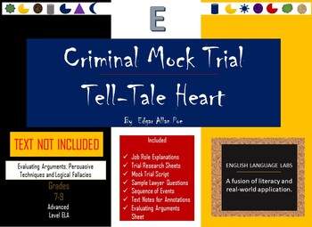 Preview of Criminal Mock Trial for the Tell-Tale Heart by Poe (Evaluating Arguments)