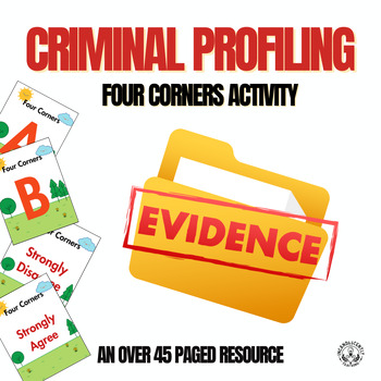 Preview of Criminal Profiling: Psychology & Forensic, Four Corners Activity:  Grades 9-12