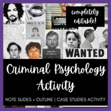 Criminal Psychology | Note Slides + Outline, Case Studies Activity 