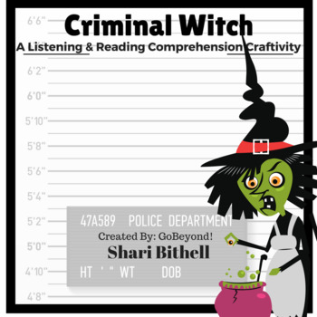 Preview of Criminal Witch - Halloween CCSS Reading Writing and Listening Craftivity