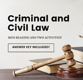 Criminal and Civil Law Packet; Scenarios and CrossWord Puzzle