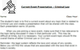 Criminal Law Current Event Presentation - Worksheet, Edita