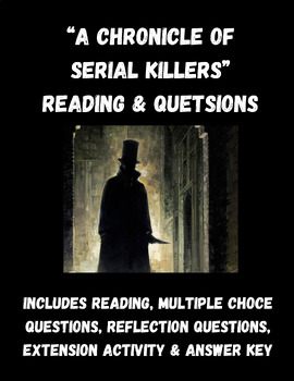 Preview of Criminology- A Chronicle of Serial Killers Reading & Questions