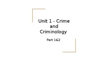 Preview of Criminology - Introduction to Criminology
