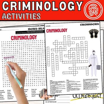 Preview of Criminology Vocabulary ACTIVITIES,Word Scramble,Crossword & Wordsearch
