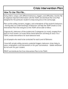 Preview of Crisis Intervention Plan Template