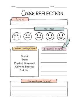 Preview of Crisis Reflection Sheet