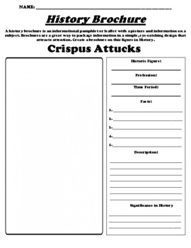 Preview of Crispus Attucks  "History Brochure" Worksheet & WebQuest