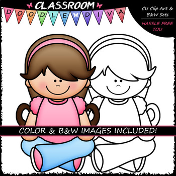 Criss-Cross Kids - Clip Art & B&W Set by Classroom Doodle Diva | TPT