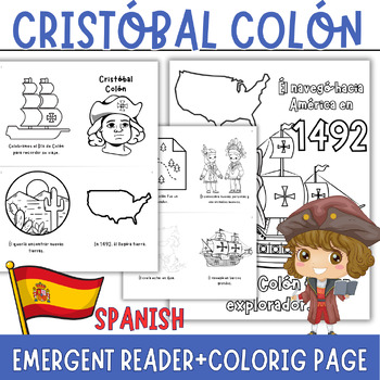 Preview of Cristóbal Colón | Spanish Christopher Columbus Day - Early Emergent Reader