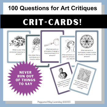 Preview of Crit Cards - Enhance Your Art Critique - Flash Cards & Instructions